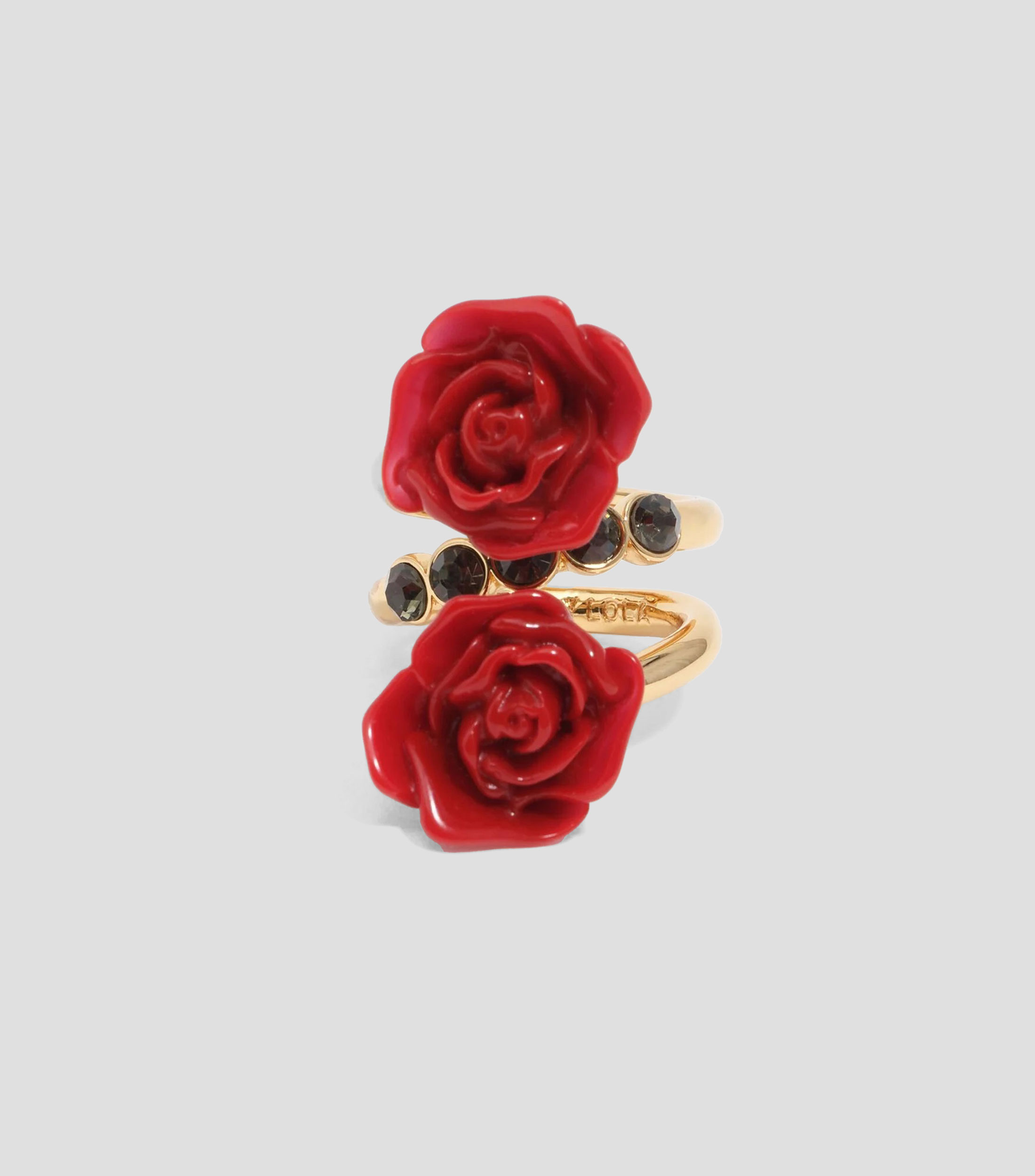 Anillo espiral con rosas Mujer